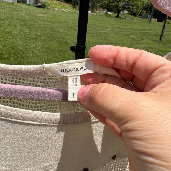 Maurices Cream Blouse with Stud Accents - Picture 2 of 3